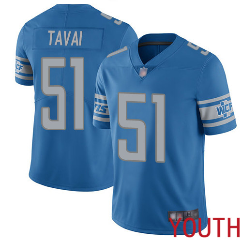 Detroit Lions Limited Blue Youth Jahlani Tavai Home Jersey NFL Football #51 Vapor Untouchable->youth nfl jersey->Youth Jersey